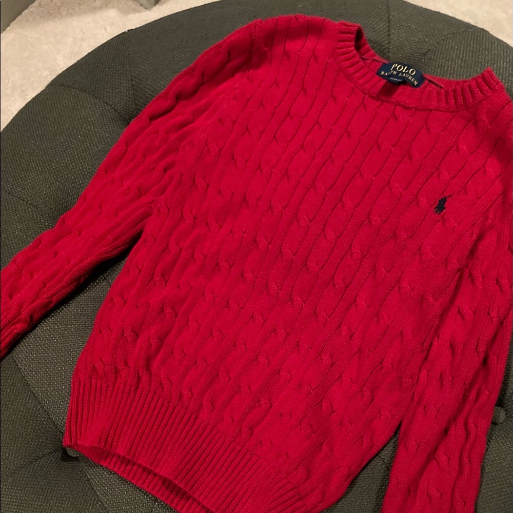 Polo Ralph Lauren Youth M Red Cable Sweater